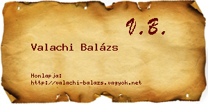 Valachi Balázs névjegykártya